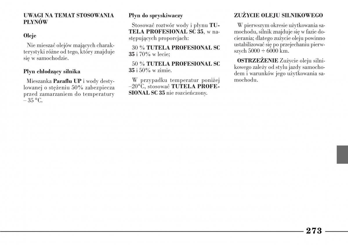 Lancia Lybra instrukcja obslugi / page 275