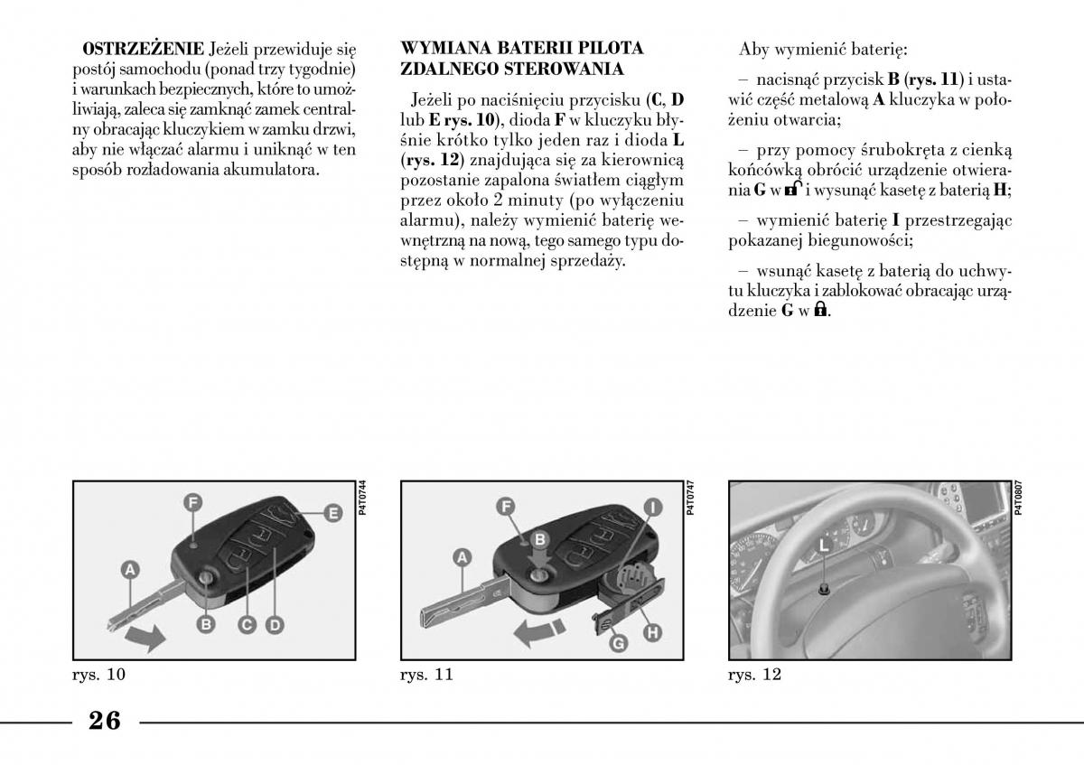 Lancia Lybra instrukcja obslugi / page 28