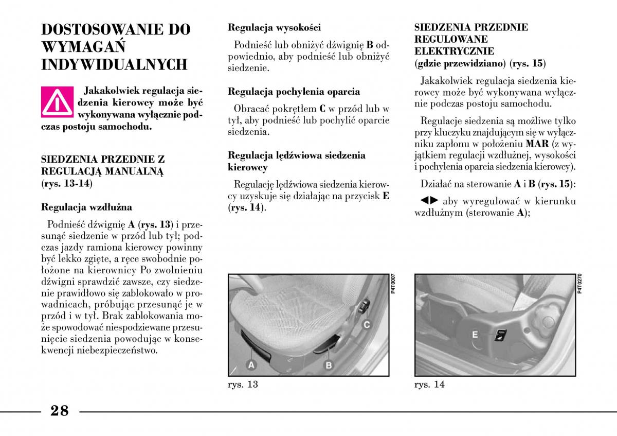 Lancia Lybra instrukcja obslugi / page 30