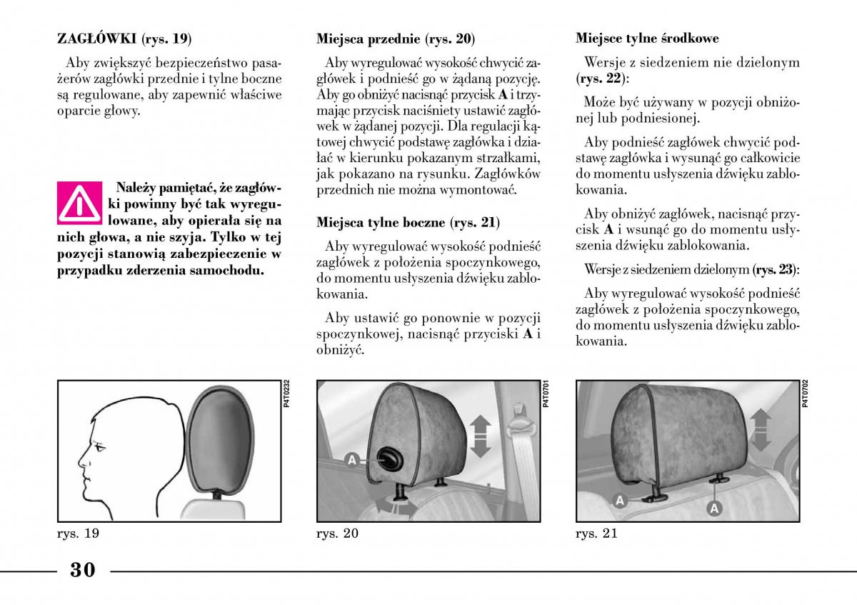Lancia Lybra instrukcja obslugi / page 32