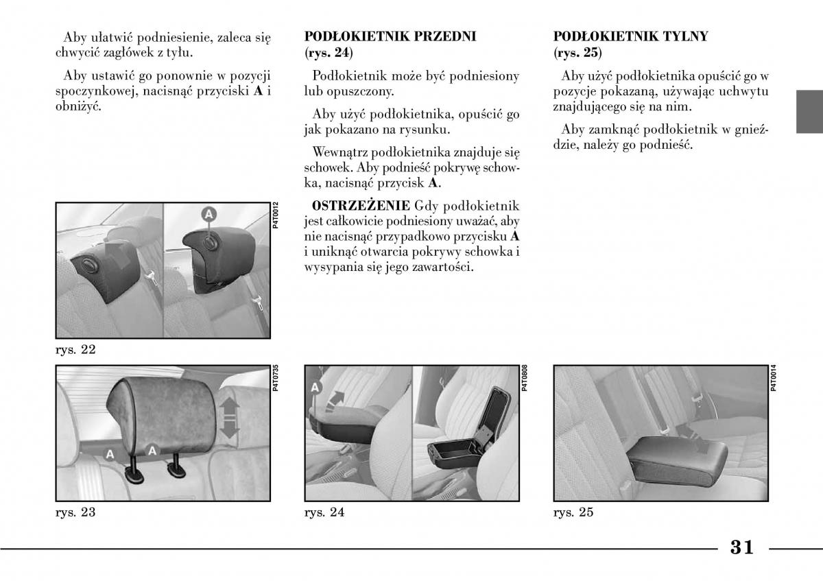 Lancia Lybra instrukcja obslugi / page 33