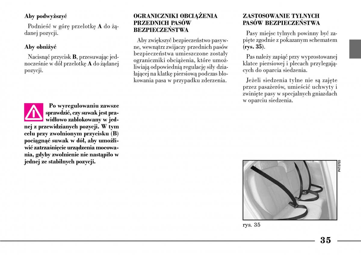 Lancia Lybra instrukcja obslugi / page 37