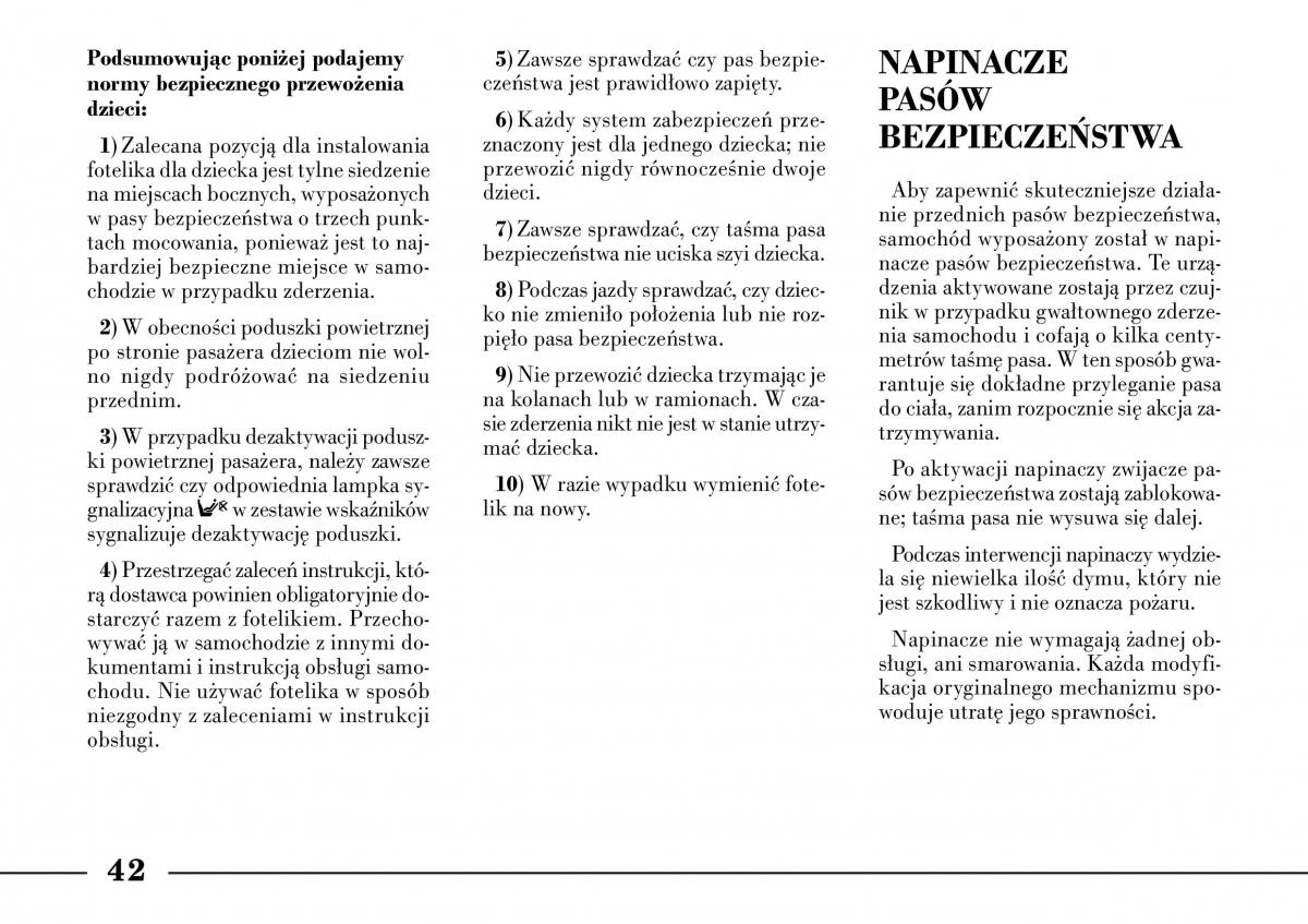 Lancia Lybra instrukcja obslugi / page 44
