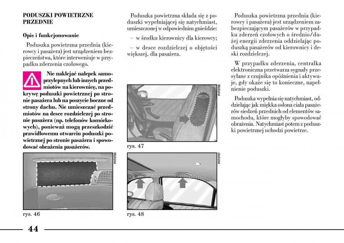 Lancia Lybra instrukcja obslugi / page 46