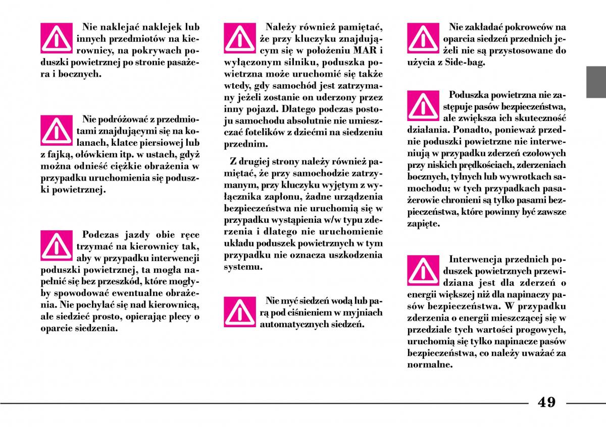 Lancia Lybra instrukcja obslugi / page 51