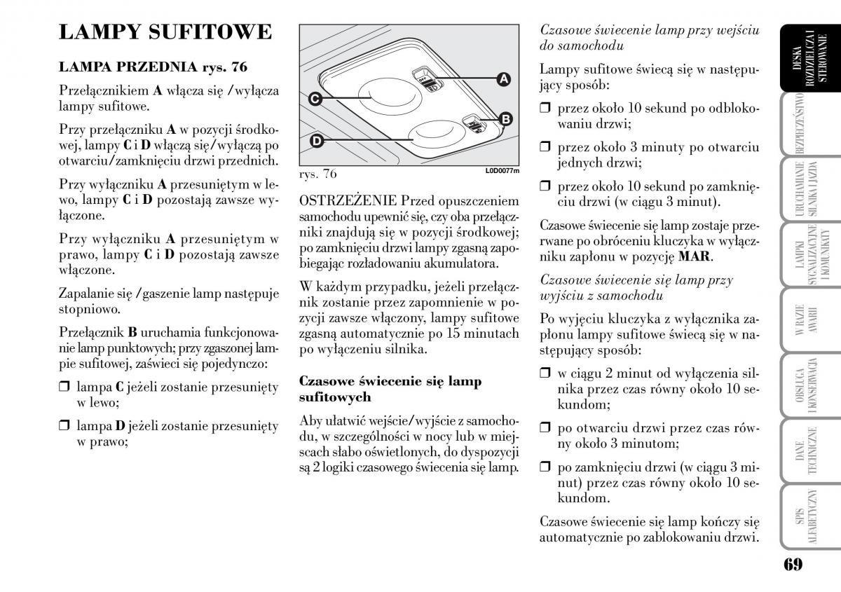 Lancia Musa instrukcja obslugi / page 71