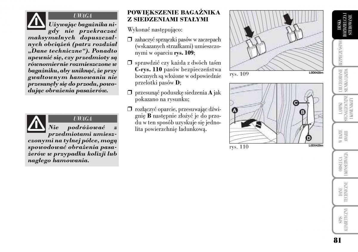 Lancia Musa instrukcja obslugi / page 83