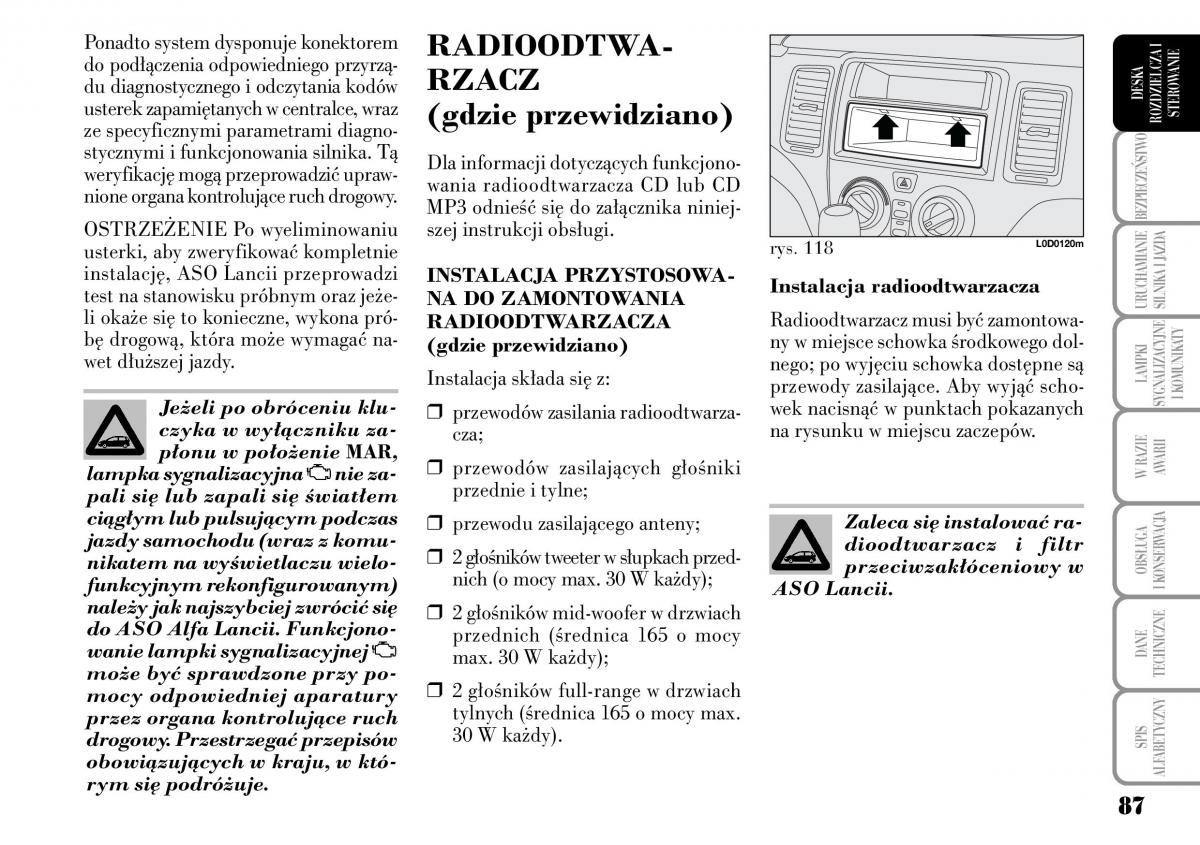 Lancia Musa instrukcja obslugi / page 89