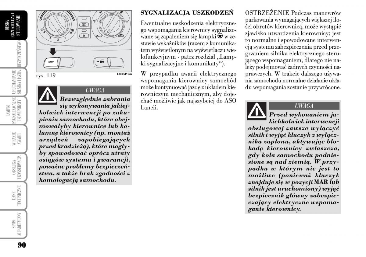 Lancia Musa instrukcja obslugi / page 92