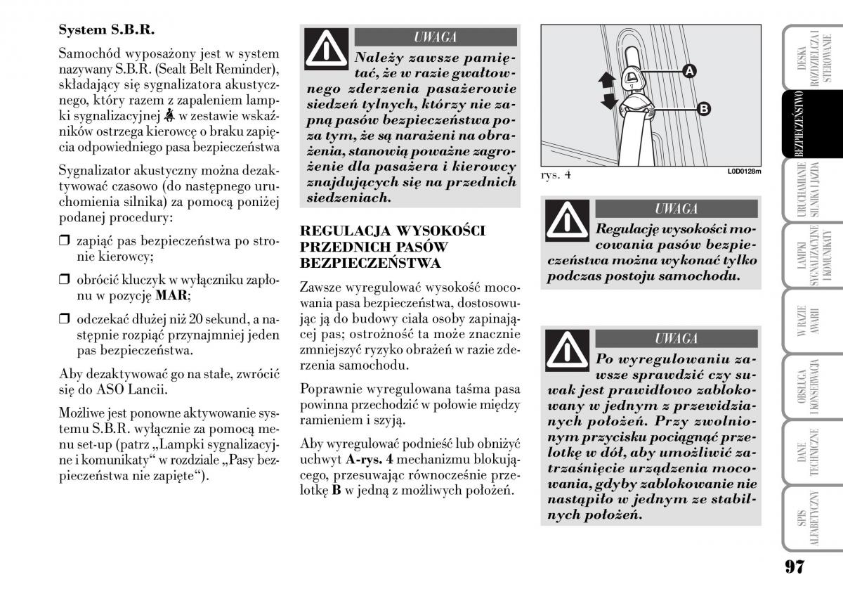 Lancia Musa instrukcja obslugi / page 99