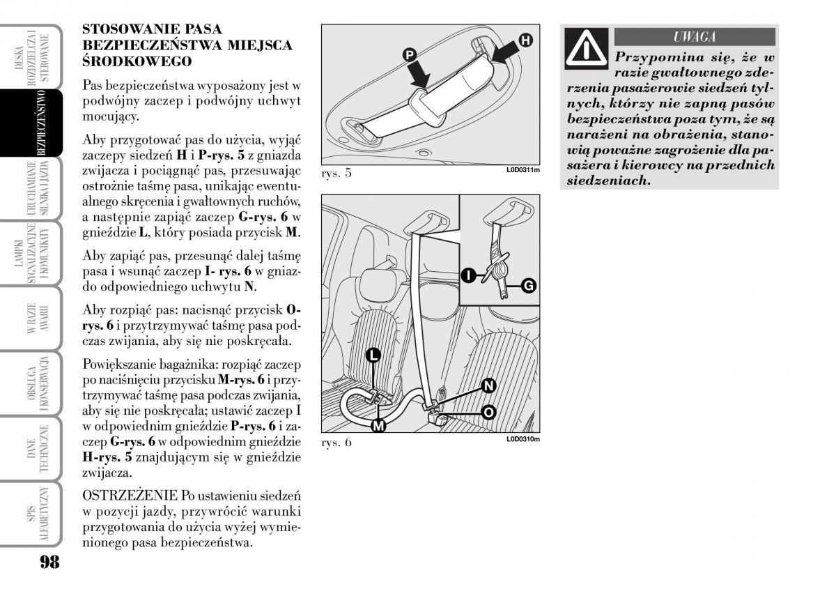 Lancia Musa instrukcja obslugi / page 100