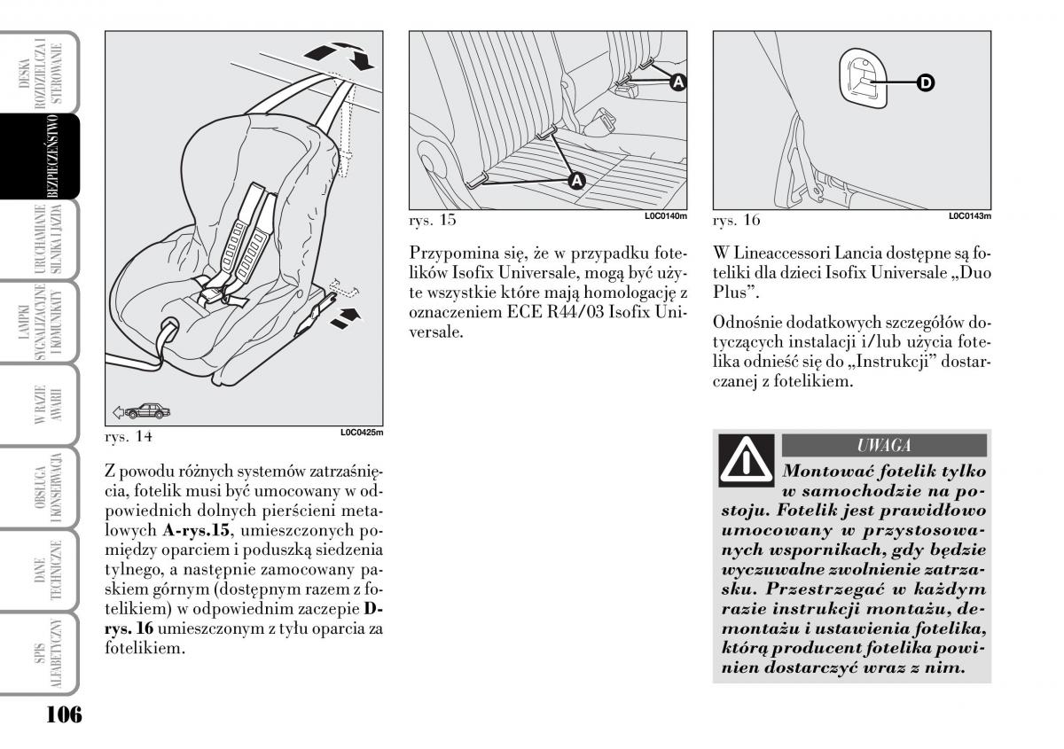 Lancia Musa instrukcja obslugi / page 108