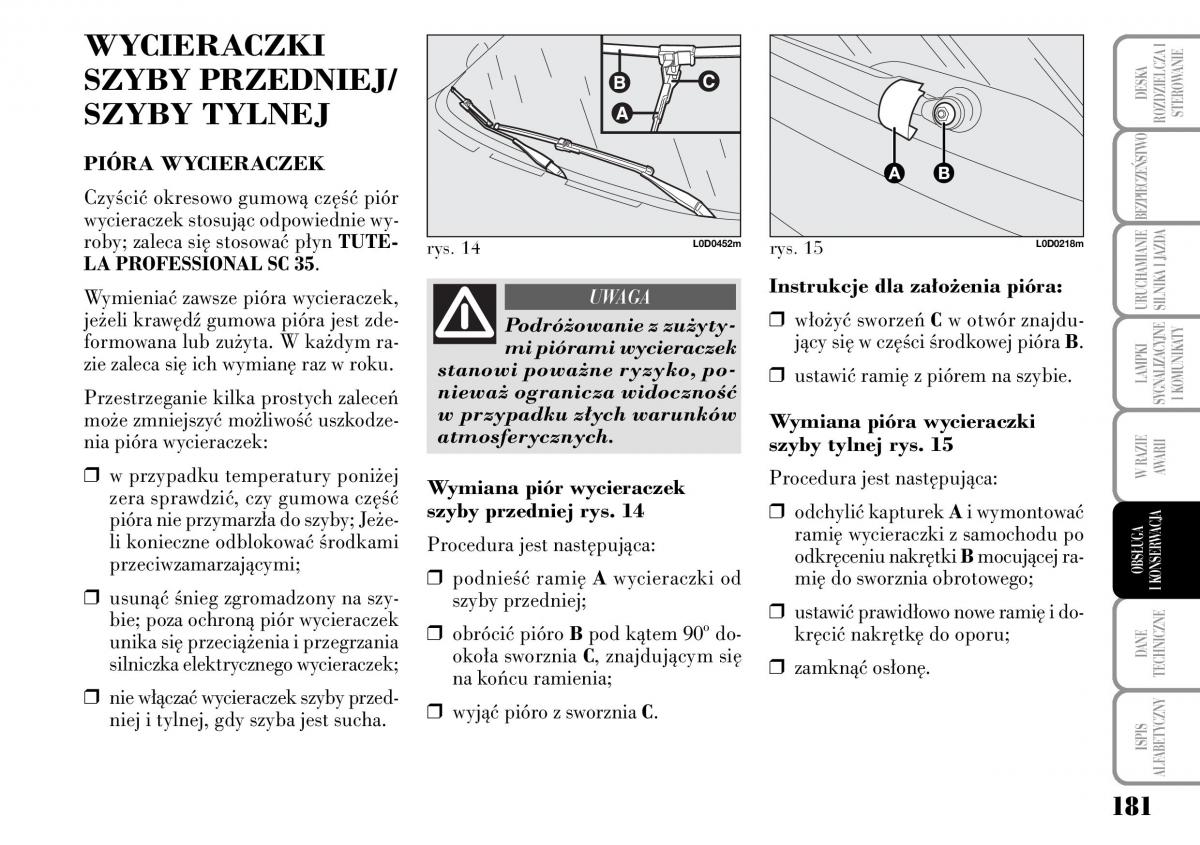 Lancia Musa instrukcja obslugi / page 183