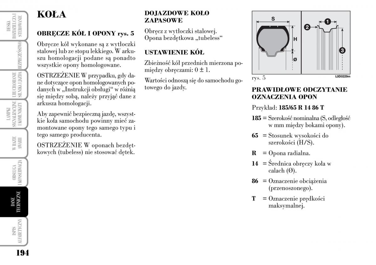 Lancia Musa instrukcja obslugi / page 196