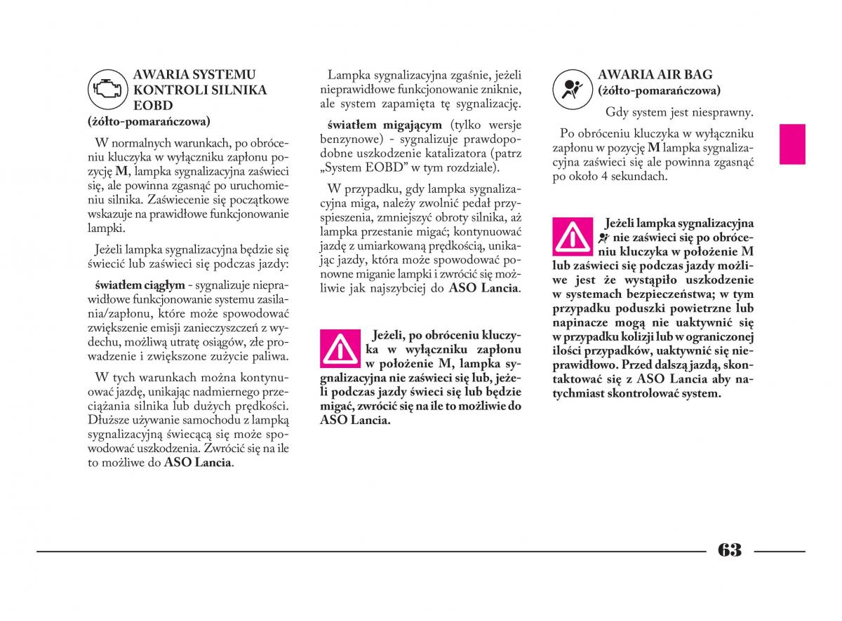 Lancia Phedra instrukcja obslugi / page 64