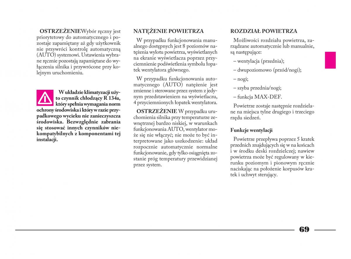 Lancia Phedra instrukcja obslugi / page 70