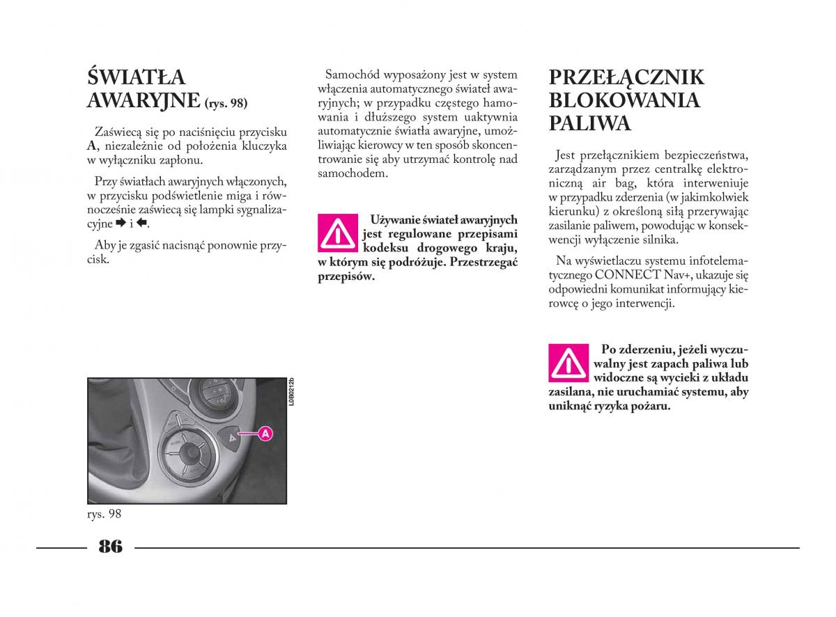 Lancia Phedra instrukcja obslugi / page 87