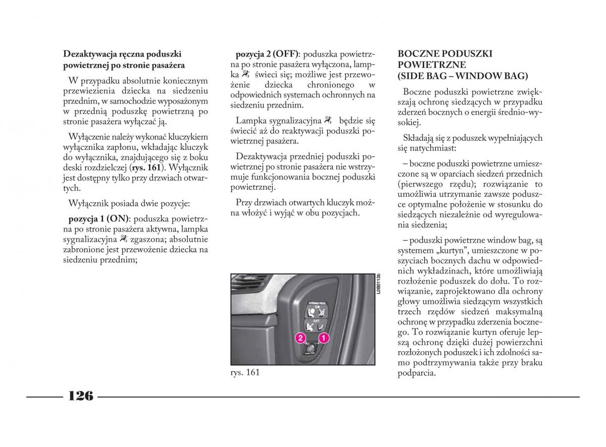 Lancia Phedra instrukcja obslugi / page 127