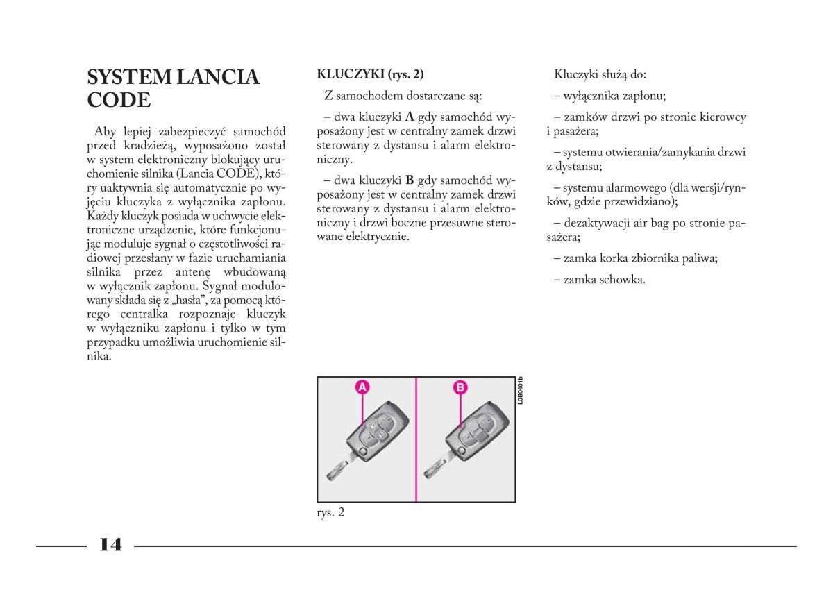 Lancia Phedra instrukcja obslugi / page 15