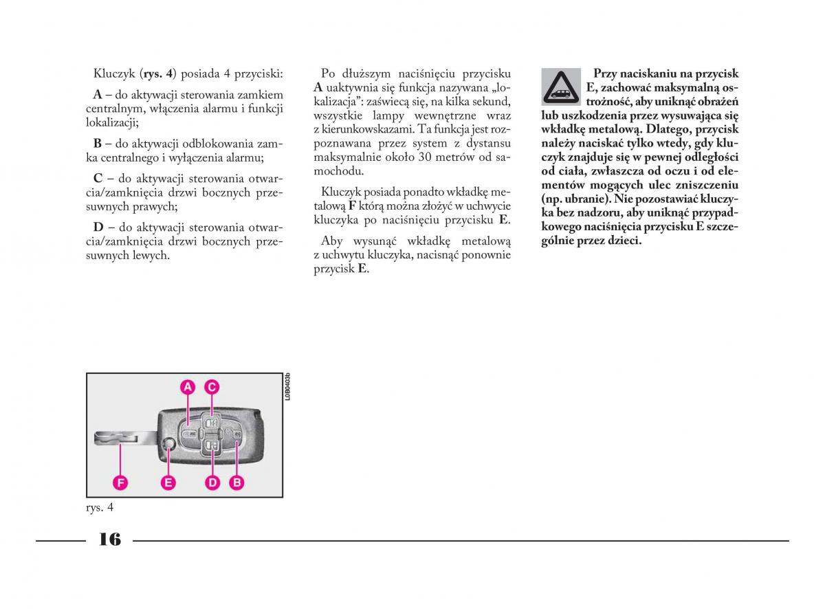 manual  Lancia Phedra instrukcja / page 17