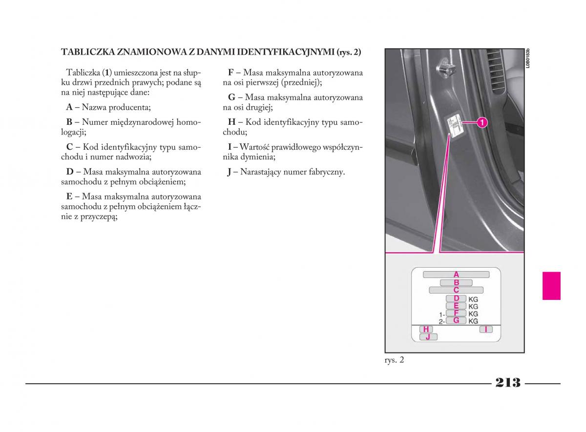 Lancia Phedra instrukcja obslugi / page 214