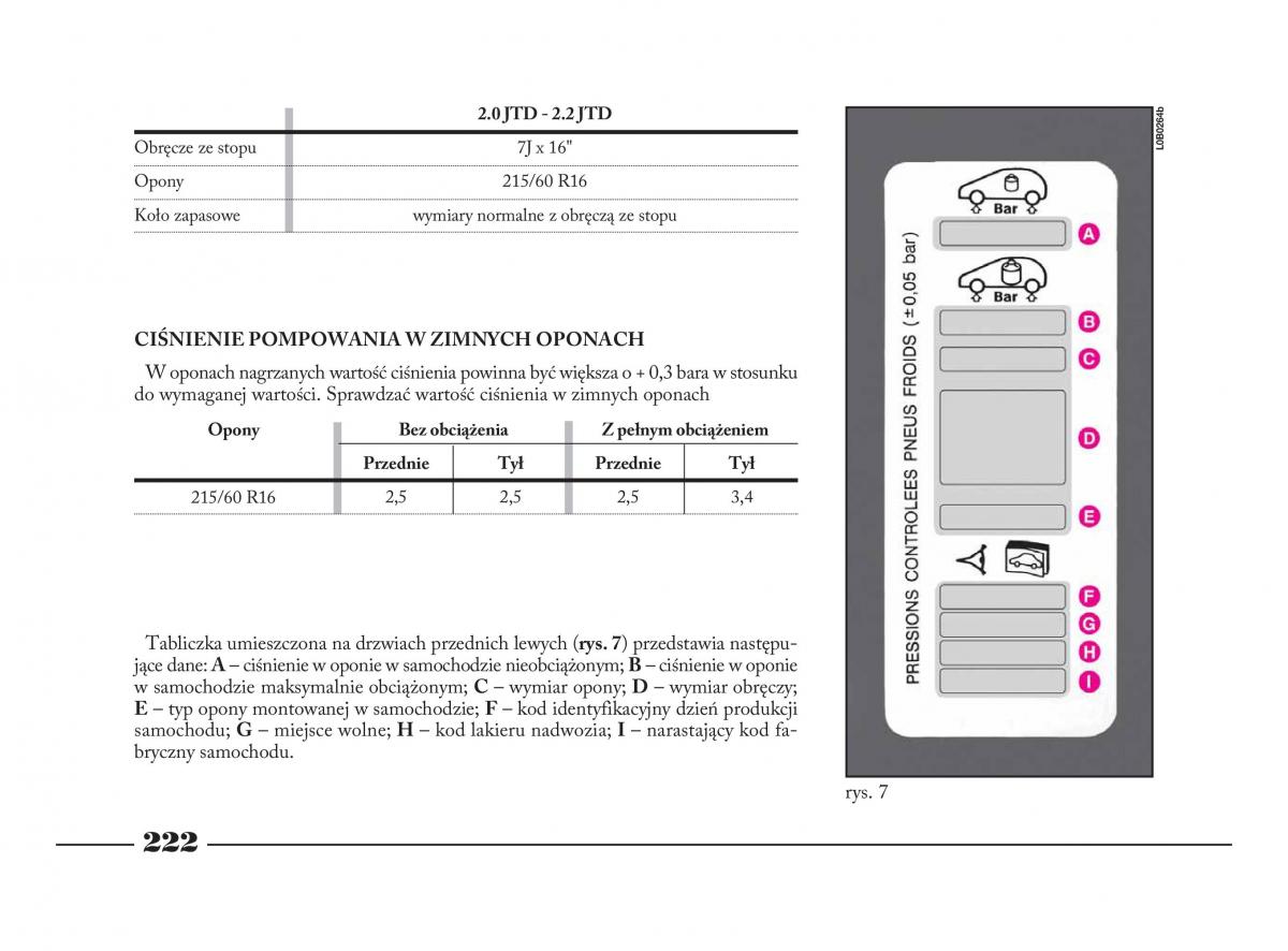 Lancia Phedra instrukcja obslugi / page 223