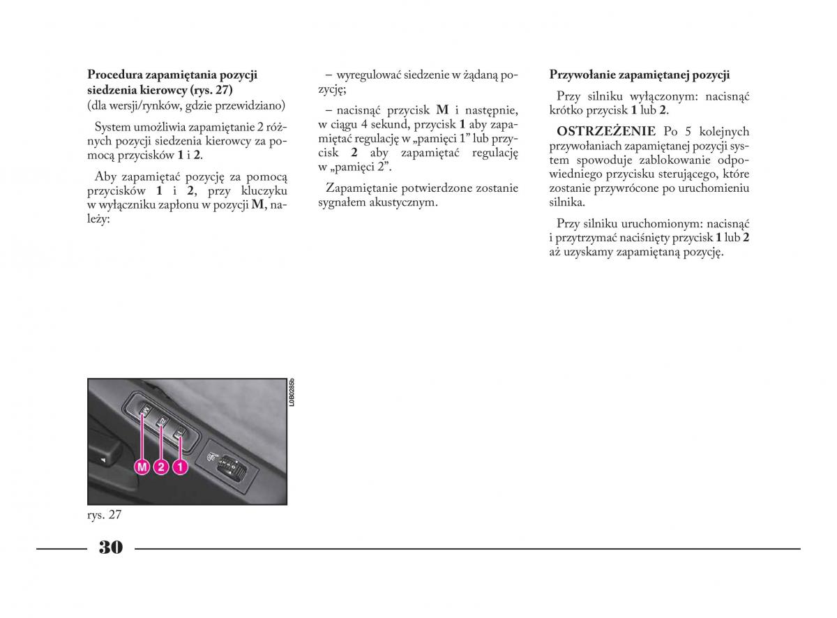 Lancia Phedra instrukcja obslugi / page 31