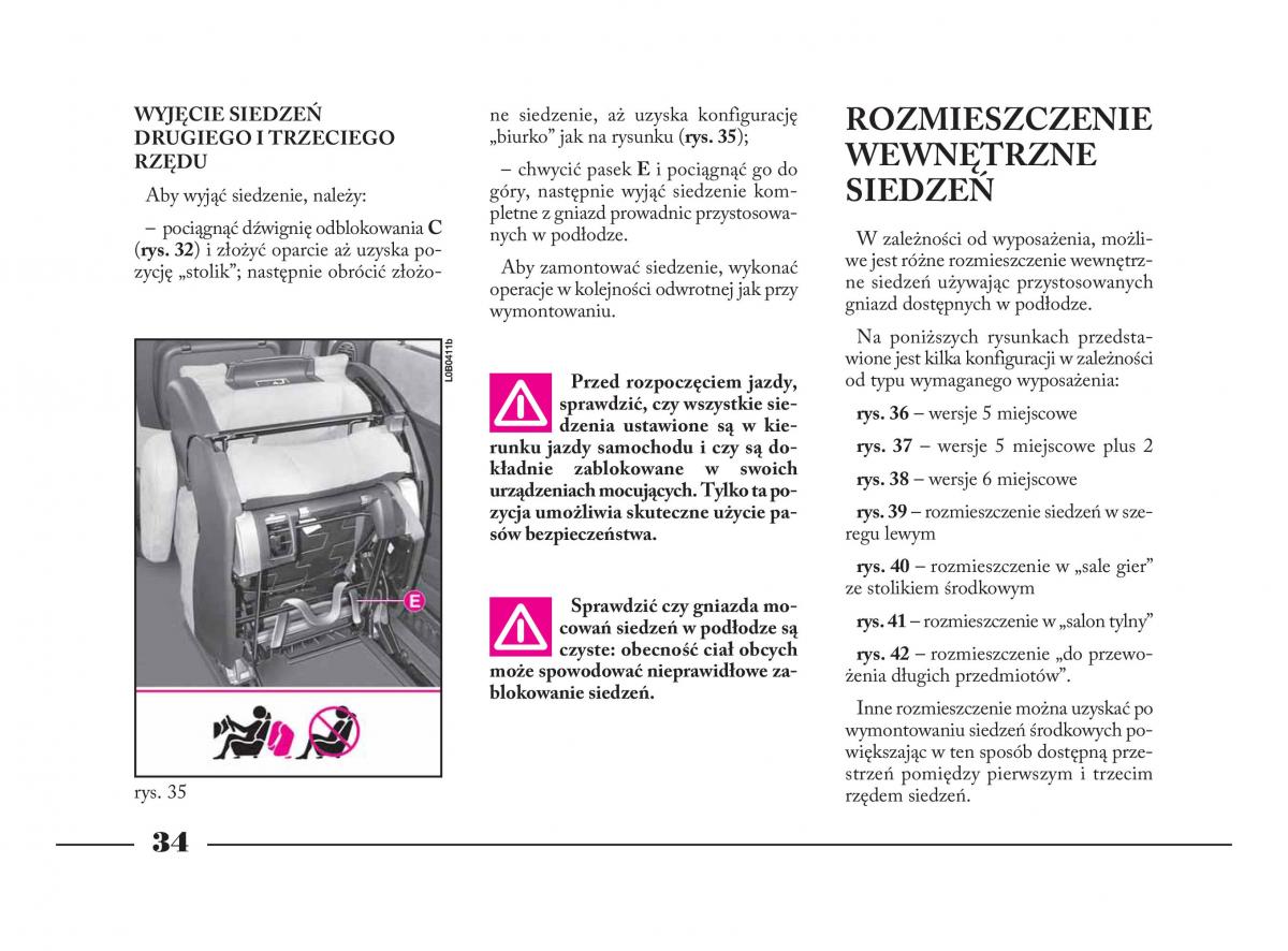 Lancia Phedra instrukcja obslugi / page 35