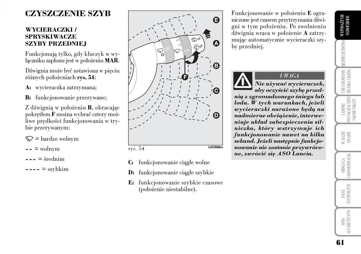 Lancia Ypsilon I 1 instrukcja obslugi / page 63