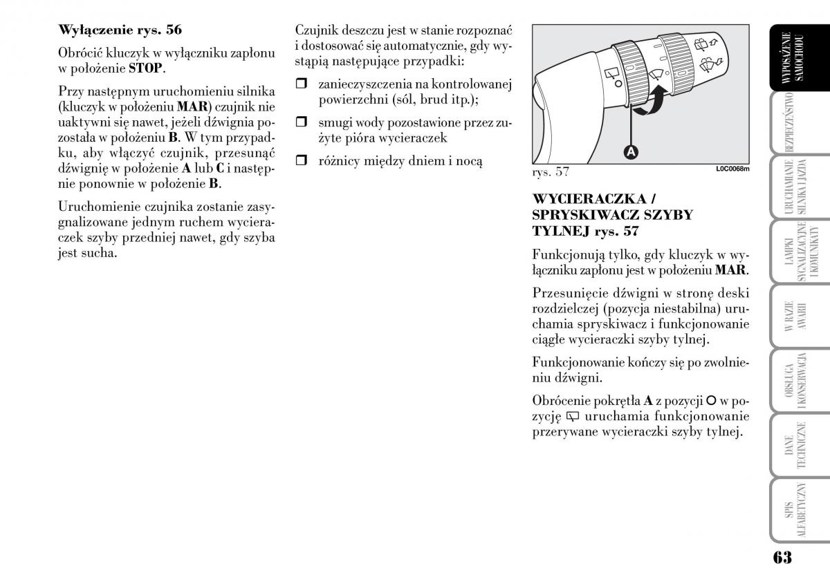 Lancia Ypsilon I 1 instrukcja obslugi / page 65