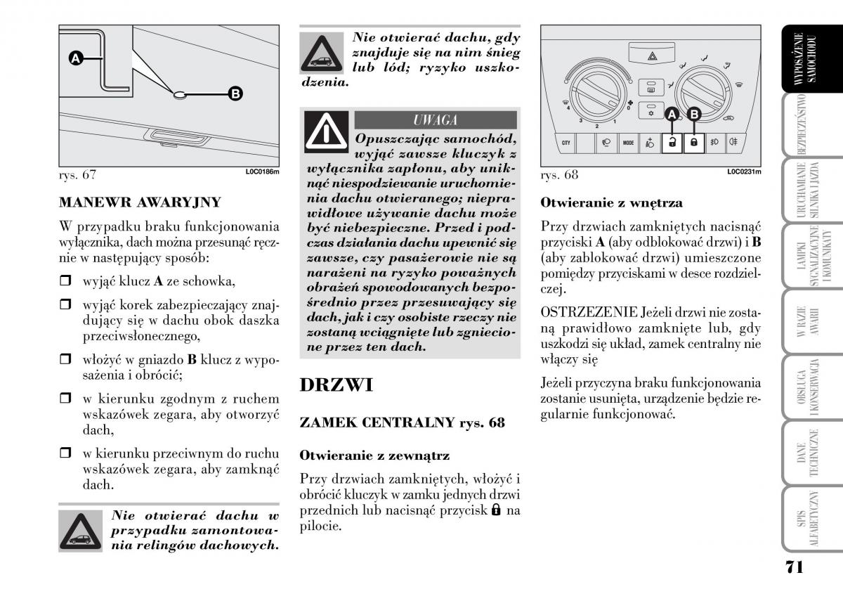 Lancia Ypsilon I 1 instrukcja obslugi / page 73