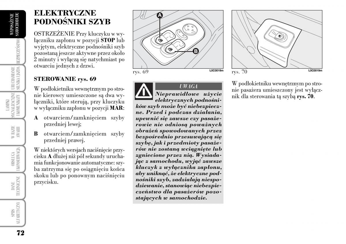 Lancia Ypsilon I 1 instrukcja obslugi / page 74