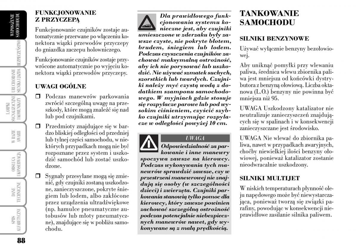 Lancia Ypsilon I 1 instrukcja obslugi / page 90