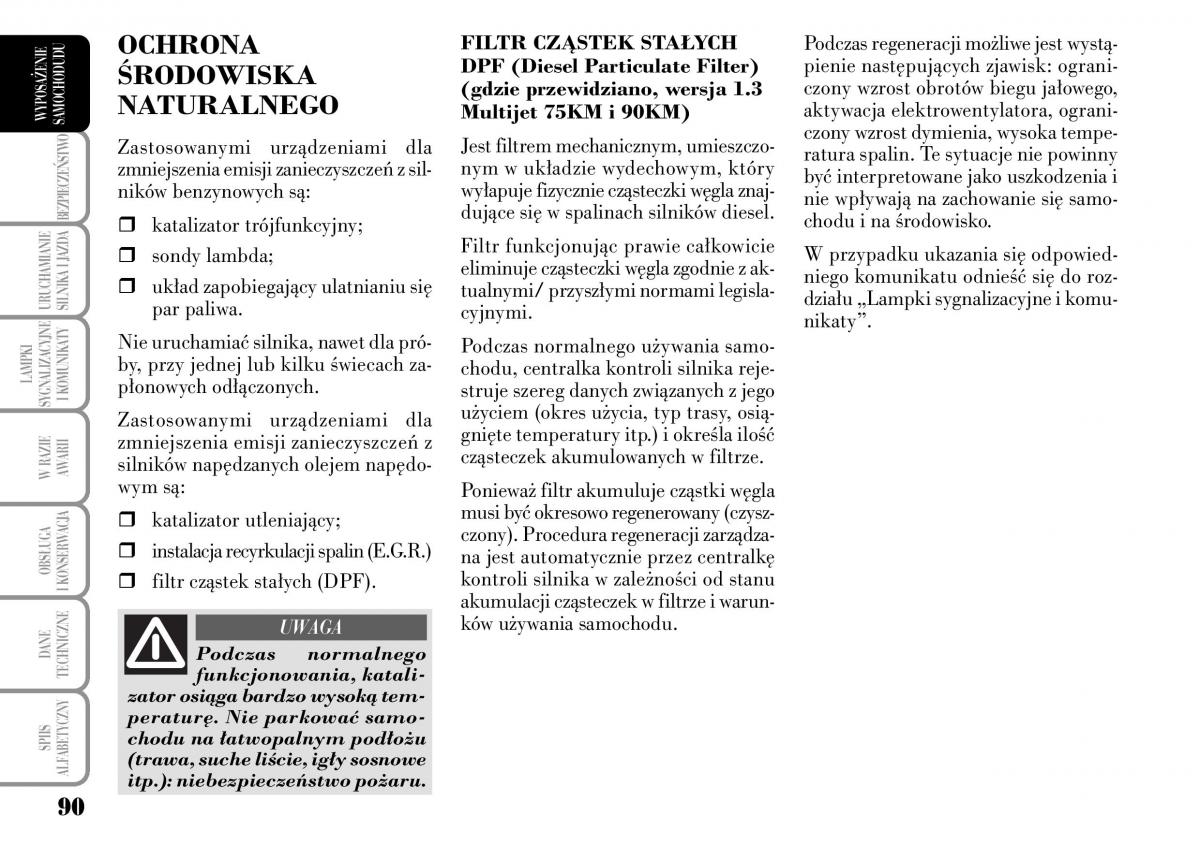 Lancia Ypsilon I 1 instrukcja obslugi / page 92