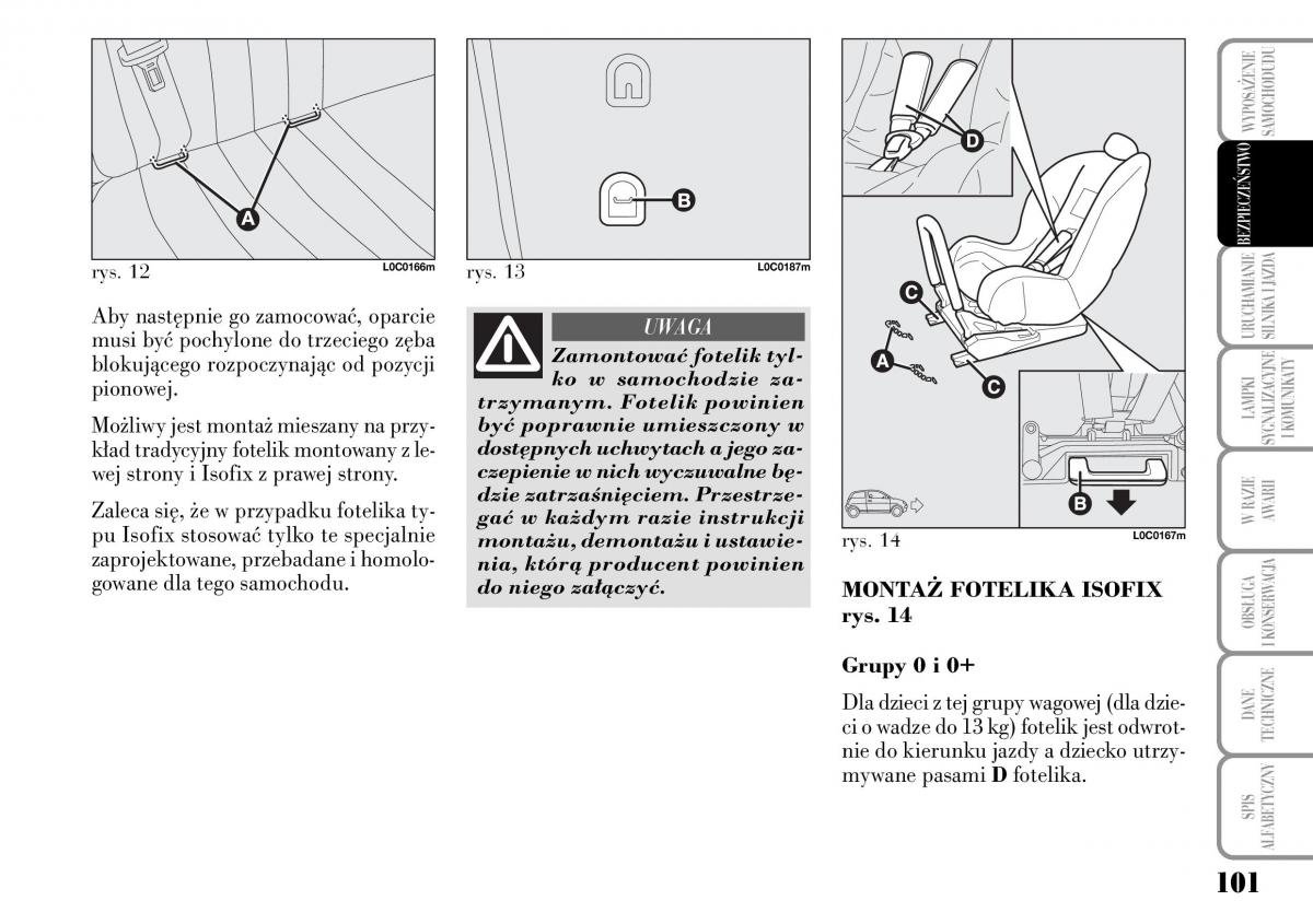 Lancia Ypsilon I 1 instrukcja obslugi / page 103