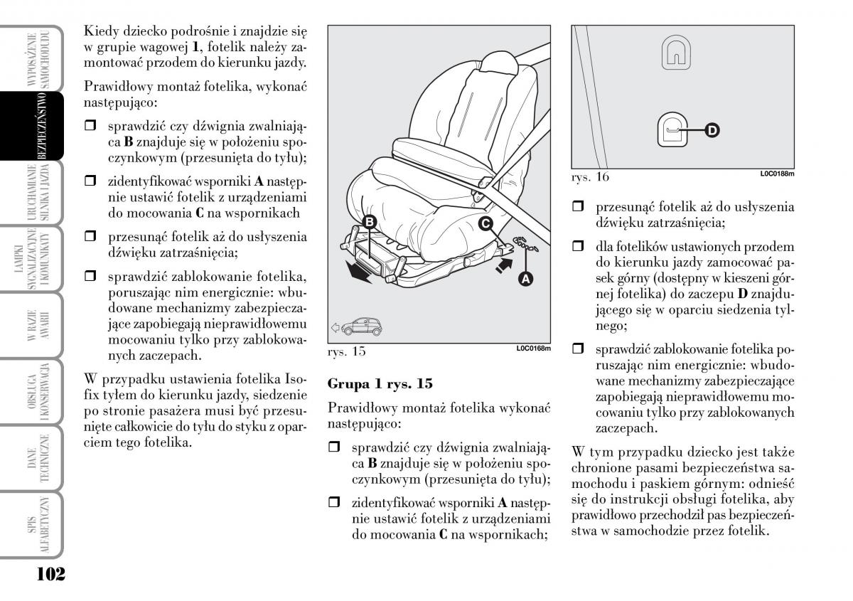 Lancia Ypsilon I 1 instrukcja obslugi / page 104