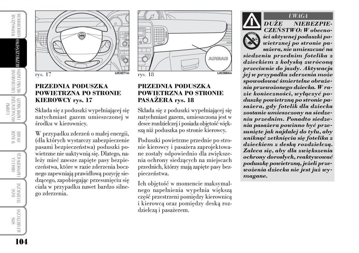 Lancia Ypsilon I 1 instrukcja obslugi / page 106