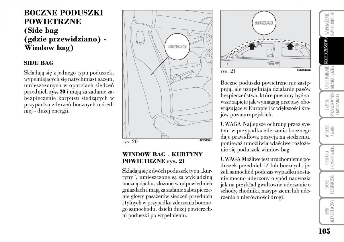 Lancia Ypsilon I 1 instrukcja obslugi / page 107