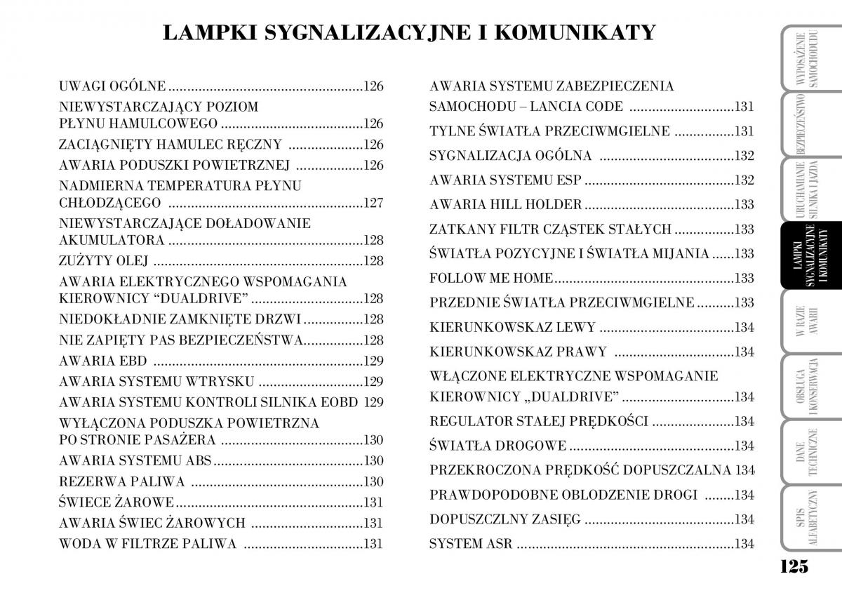 Lancia Ypsilon I 1 instrukcja obslugi / page 127