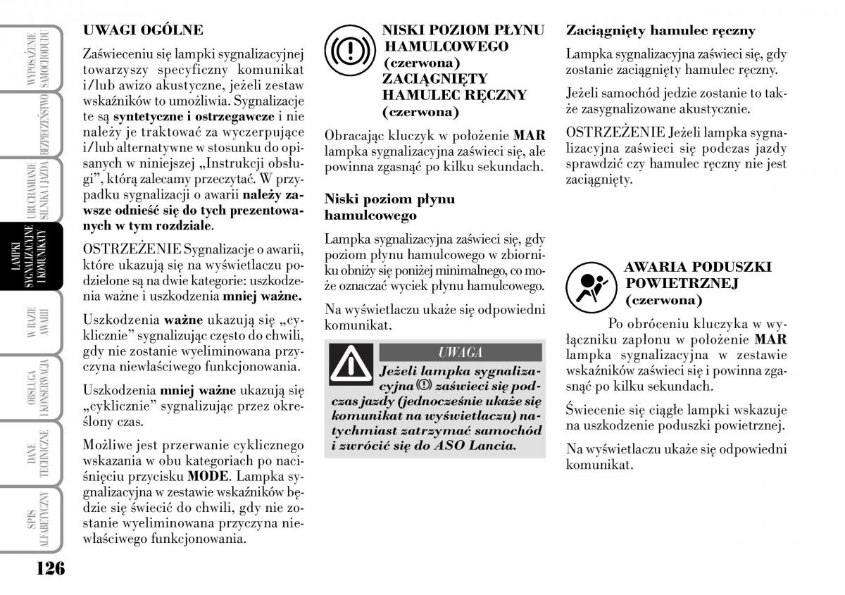 Lancia Ypsilon I 1 instrukcja obslugi / page 128