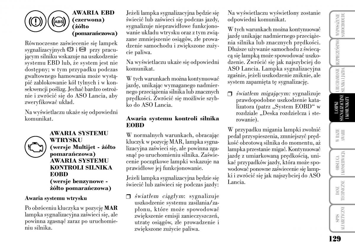 Lancia Ypsilon I 1 instrukcja obslugi / page 131