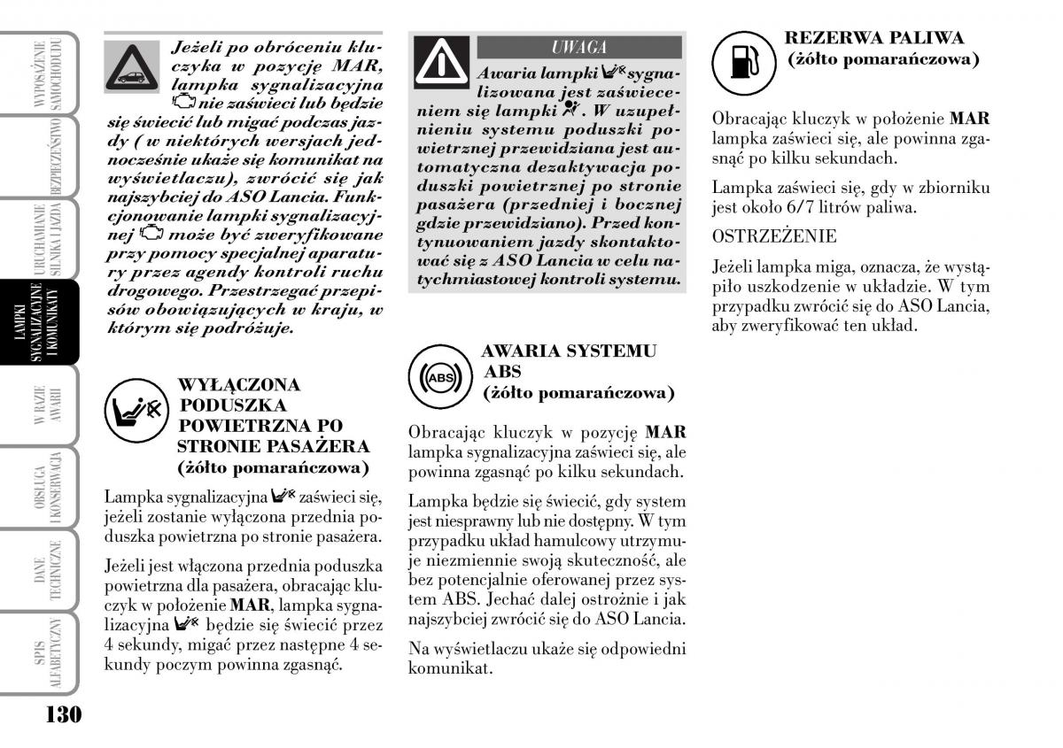 Lancia Ypsilon I 1 instrukcja obslugi / page 132