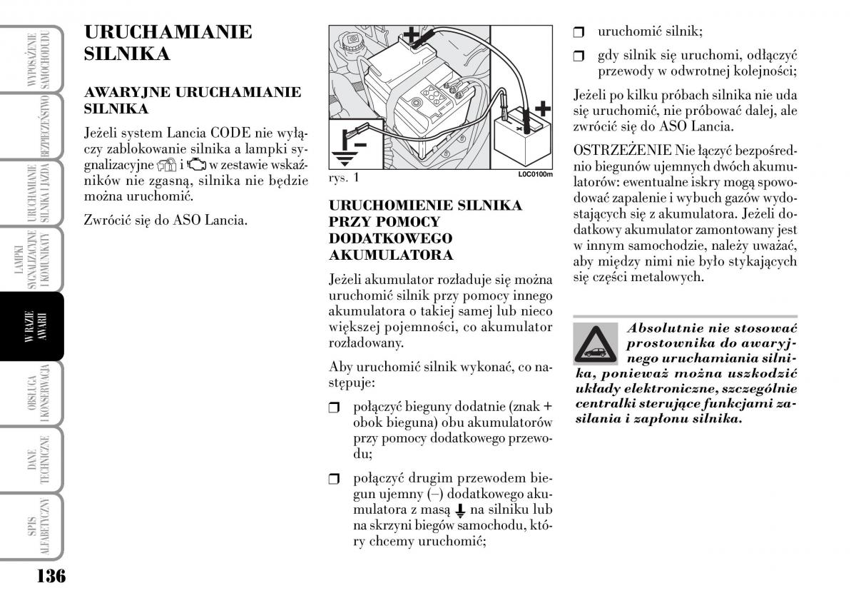 Lancia Ypsilon I 1 instrukcja obslugi / page 138