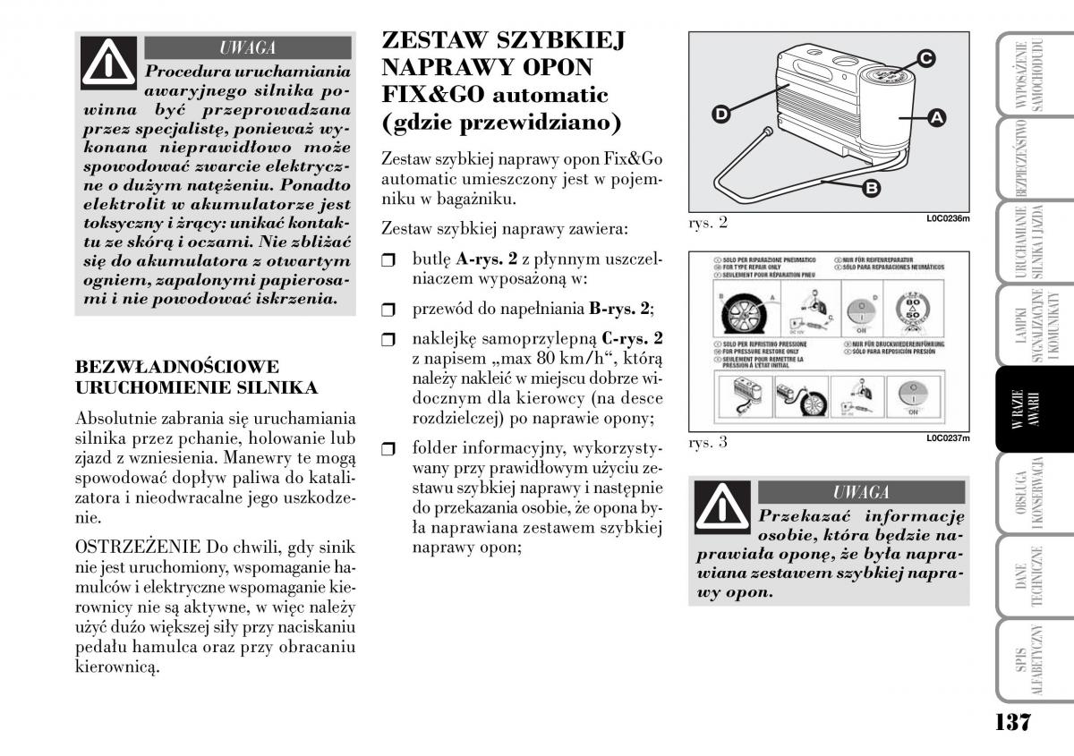 Lancia Ypsilon I 1 instrukcja obslugi / page 139