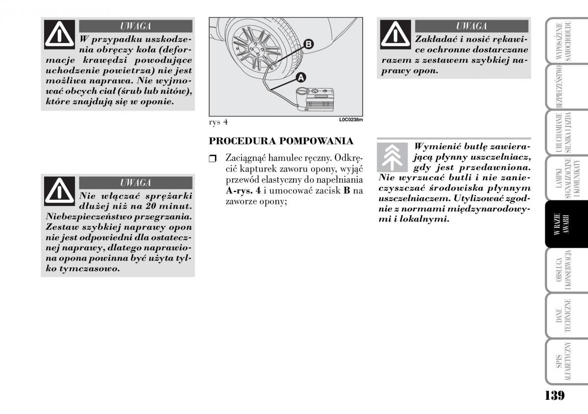 Lancia Ypsilon I 1 instrukcja obslugi / page 141