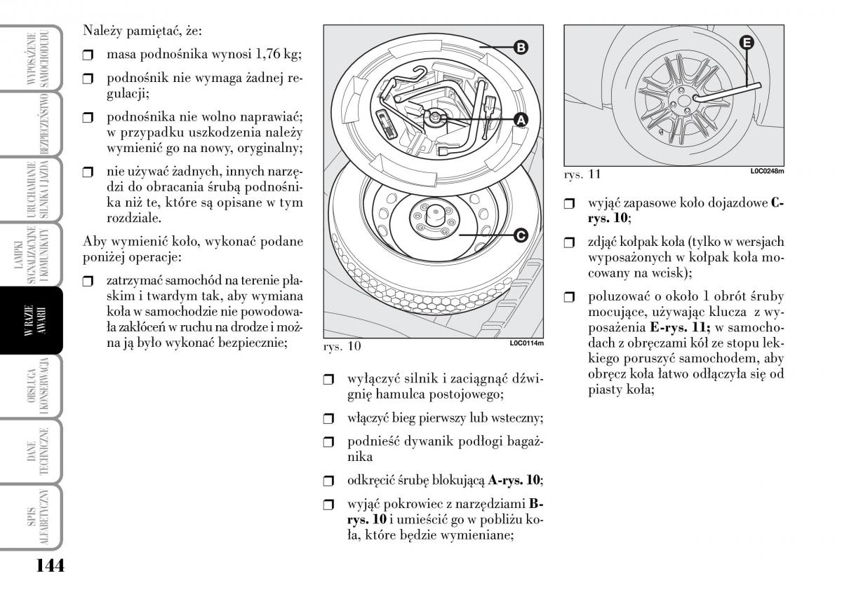 Lancia Ypsilon I 1 instrukcja obslugi / page 146