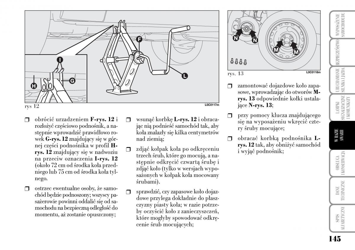 Lancia Ypsilon I 1 instrukcja obslugi / page 147