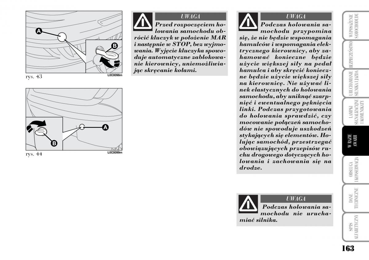 Lancia Ypsilon I 1 instrukcja obslugi / page 165