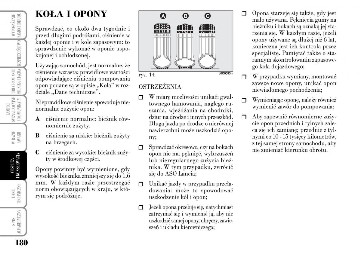 Lancia Ypsilon I 1 instrukcja obslugi / page 182