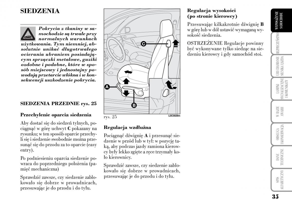 Lancia Ypsilon I 1 instrukcja obslugi / page 37